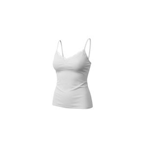 Vanity Fair Camisole Womens Medium White Lace Trim V-Neck Spaghetti Strap 17047